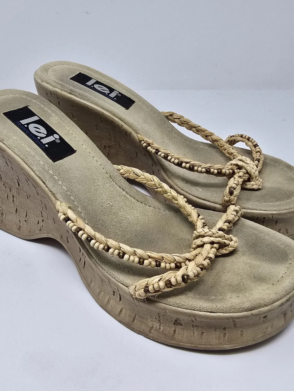 Vintage Womens Size 11 Y2k L.e.i Chunky Wedges Heels Lei
